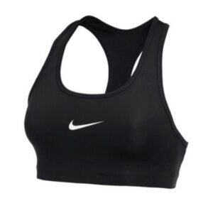 NEW Nike Black Medium Support Non Padded Swoosh 2.0 Sports Bra Size Small